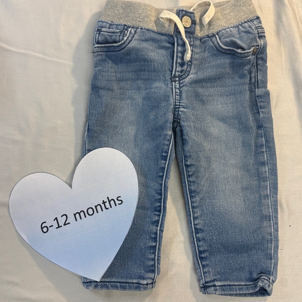 GAP - Blue Denim Pants with Grey Ribbed elastic Waistband